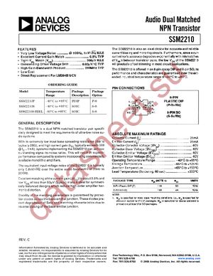 SSM2210SZ-REEL datasheet  